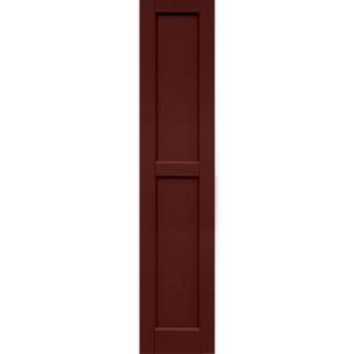 Winworks Wood Composite 12 in. x 57 in. Contemporary Flat Panel Shutters Pair #650 Board and Batten Red 61257650