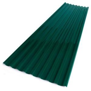 Suntuf 26 in. x 12 ft. Green Polycarbonate Corrugated Roofing Panel 102004