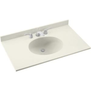 Swanstone Ellipse 31 in. Solid Surface Vanity Top with Basin in Bisque with Bisque Basin VT1B2231 018