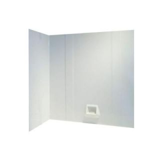 Swanstone 30 in. x 60 in. x 58 in. Three Piece Easy Up Adhesive Tub Wall in White RM 58 010