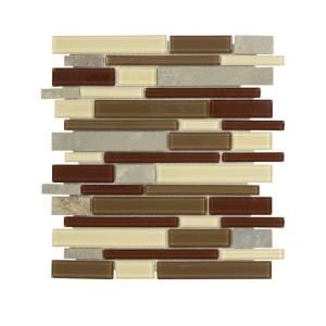 Jeffrey Court Mountain Top Pencil 12 in. x 12 in. x 6 mm Glass/Slate Mosaic Wall Tile 99465