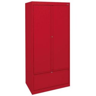 System Series 30 in. W x 64 in. H x 18 in. D Storage Cabinet with File Drawer in Red HADF301864 01