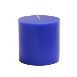 Zest Candle 3 in. x 3 in. Blue Pillar Candles Bulk (12 Case) CPZ 077_12