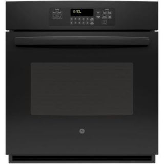 GE 27 in. Single Electric Wall Oven Self Cleaning with Steam in Black JK3000DFBB