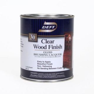 Deft 1 qt. Gloss Interior Clear Wood Finish Brushing Lacquer 01004