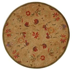 Safavieh Anatolia Beige and Green 4 ft. x 4 ft. Round Area Rug AN525A 4R