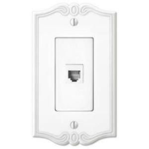 Creative Accents Steel 1 Phone Wall Plate   White 6PCW117SPJ
