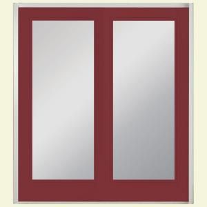 Masonite 72 in. x 80 in. Red Bluff Prehung Right Hand Inswing Full Lite Steel Patio Door with No Brickmold in Vinyl Frame 24222