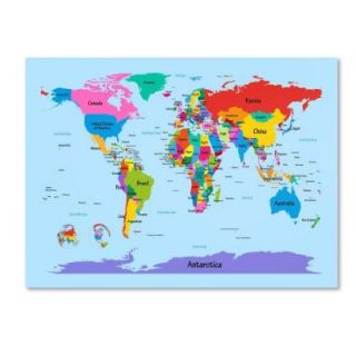 Trademark Fine Art 22 in. x 32 in. Childrens World Map Canvas Art MT0300 C2232GG