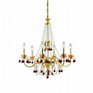Eurofase Ambroise Collection 6 Light 101 1/8 in. Hanging Gold Chandelier DISCONTINUED 14564 017
