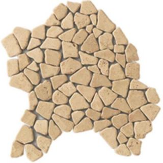 Daltile Irregular Champagne Gold 12 in. x 12 in. x 9 1/2 mm Pebble Marble Mosaic Wall and Floor Tile M760PEBBLETS1P