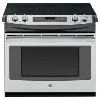 GE 4.4 cu. ft. Drop In Electric Range with Self Cleaning Convection Oven in Stainless Steel JD750SFSS