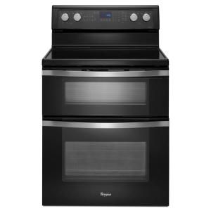 Whirlpool 6.7 cu. ft. Double Oven Electric Range with Self Cleaning Convection Oven in Black Ice WGE755C0BE