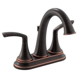 Symmons Elm 4 in. 2 handle Lavatory Faucet in Seasoned Bronze (Valve not included) SLC 5512 SBZ