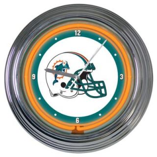 The Memory Company 15 in. NFL License Miami Dolphins Neon Wall Clock DISCONTINUED NFL MIA 276