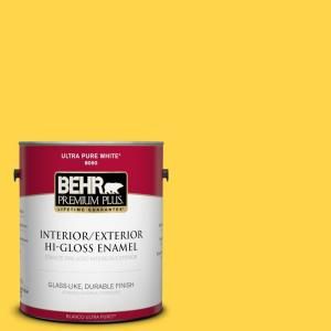 BEHR Premium Plus 1 gal. #370B 6 Vibrant Hi Gloss Enamel Interior/Exterior Paint 830001