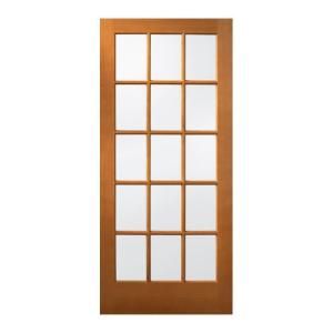 15 Lite Unfinished Wood Slab Entry Door 5330.0