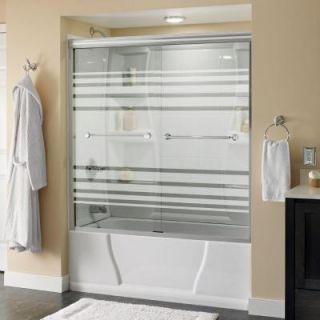 Delta Mandara 59 3/8 in. x 56 1/2 in. Sliding Bypass Tub Door in Polished Chrome with Frameless Transition Glass 159000