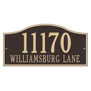 Whitehall Products Rolling Hills Rectangular Bronze/Gold Grande Wall Two Line Address Plaque 1117OG