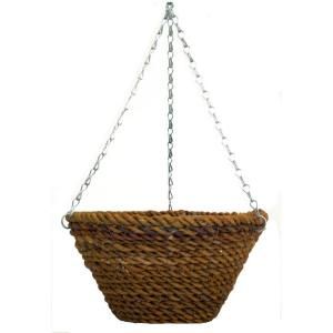 Pride Garden Products 12 in. Rope Bucket Planter with Chain 64355