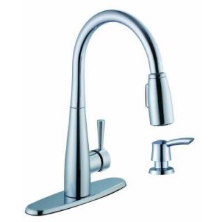 900 Series Single Handle Pull Down Sprayer Kitchen Faucet in Chrome with Soap Dispenser 67070 3301