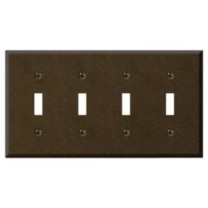 Creative Accents Steel 4 Toggle Wall Plate   Bronze 9TBZ104