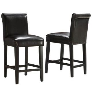 Home Decorators Collection 29 in. H Black PU Bar Stool (Set Of 2) 40859C482W(3A)[2PC]