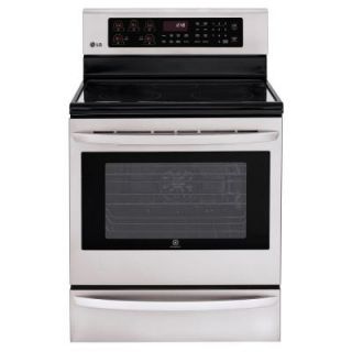LG Electronics 6.3 cu. ft. Single Oven Electric Range with Self Cleaning Convection Oven in Stainless Steel LRE3085ST