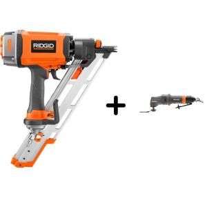RIDGID 3 1/2 in. Clipped Head Framing Nailer and Pneumatic JobMax Multi Tool Starter Kit R350CHE R9020PNK