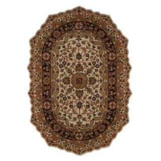 Home Decorators Collection Masterpiece Beige and Black 4 ft. 6 in. x 6 ft. 6 in. Oval Area Rug 3713970280