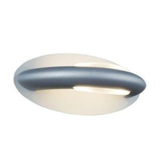 JESCO Lighting Semi circular Wall Sconce with Oval Backplate 11.625 in. x 4.75 in. in Matte Aluminum Finish WS601