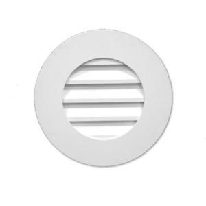 Fypon 27 in. x 2 1/2 in. Polyurethane Decorative Round Plain Louver Gable Grill Vent PRLV27