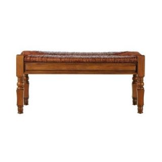Home Decorators Collection Devonshire 40 in. W Chestnut Bench with Rush Seat 1059610970