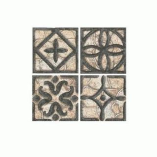 Daltile Fashion Accents Wrought Iron/Beige 2 in. x 2 in. Ceramic Accent Wall Tile FA3122DOTS1P