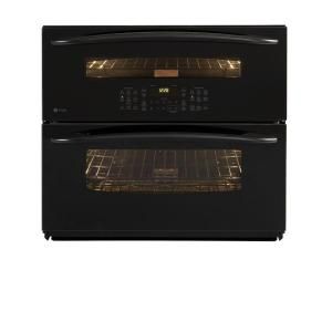 GE Profile 30 in. Double Electric Wall Oven Self Cleaning with Convection in Black PT925DNBB