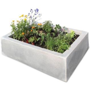 Dekorra 62 in. L x 46 in. W x 16 in. H Large Rectangular Plastic Raised Garden Box in Gray/Black 210 EC
