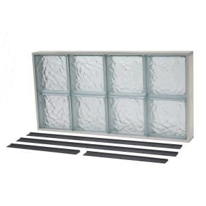 TAFCO WINDOWS NailUp2 35 3/8 in. x 25 5/8 in. x 3 1/4 in. Solid Ice Pattern Replacement Glass Block Window NU2 202S I