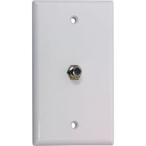 GE 1 Gang Coaxial Cable Wall Plate (6 Pack)   White 73328