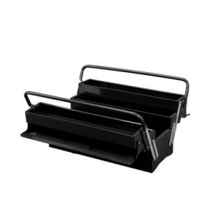 Excel Cantilever Portable Steel Tool Box, Black, 19.5in. W x 7.9in. D x 11.4in. H, Each TB122B  Black