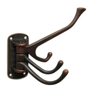 Richelieu Hardware Nystrom Oil Rubbed Bronze Traditional Triple Swivel Hook 76464BAG