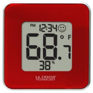 La Crosse Technology Digital Thermometer and Hygrometer in Red 302 604R TBP