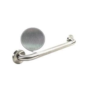 WingIts Premium Series 12 in. x 1.25 in. Diamond Knurled Grab Bar in Satin Stainless Steel (15 in. Overall Length) WGB5SSKN12