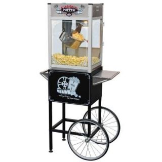 Funtime Palace 16 oz. Hot Oil Stainless Steel Popcorn Popper Machine with Cart FT1665PP