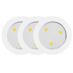 Globe Electric Classic White LED Under Cabinet Puck Lights (3 Pack ) DISCONTINUED 25787