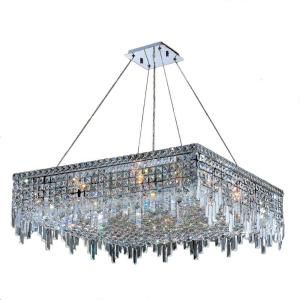 Worldwide Lighting Cascade Collection 12 Light Chrome and Crystal Chandelier W83615C32