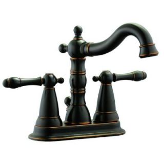 Design House Oakmont 4 in. Centerset 2 Handle Bathroom Faucet in Oil Rubbed Bronze 523282