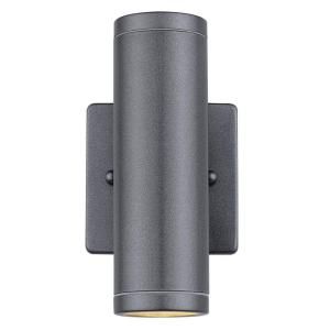 Eglo Riga 2 Light Outdoor Anthracite Cylinder Wall Light 84003A
