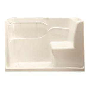 American Standard 5 ft. Seated Shower Whirlpool Tub with Left Hand Drain in Linen 3060.SH.LL