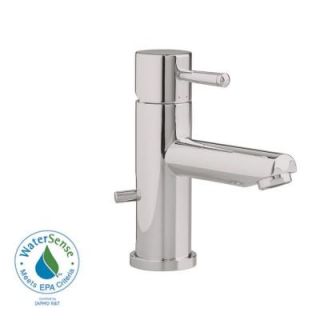 American Standard Serin Single Hole 1 Handle Low Arc Bathroom Faucet with Speed Connect Drain in Satin Nickel 2064.101.295
