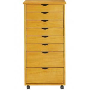 Home Decorators Collection Stanton 41 in. H Oak 6+2 Drawer Wide Storage Cart DISCONTINUED 0200910560